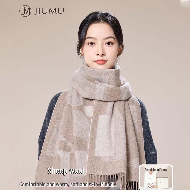 JIUMU Women's Pure Wool Scarf & Shawl