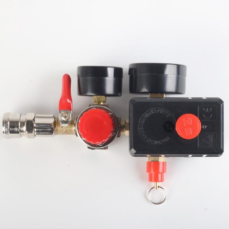 Air Compressor Pressure Switches Control Valves 90-120PSI 220V Replacement Part With Gauges Pressure Relief Valves