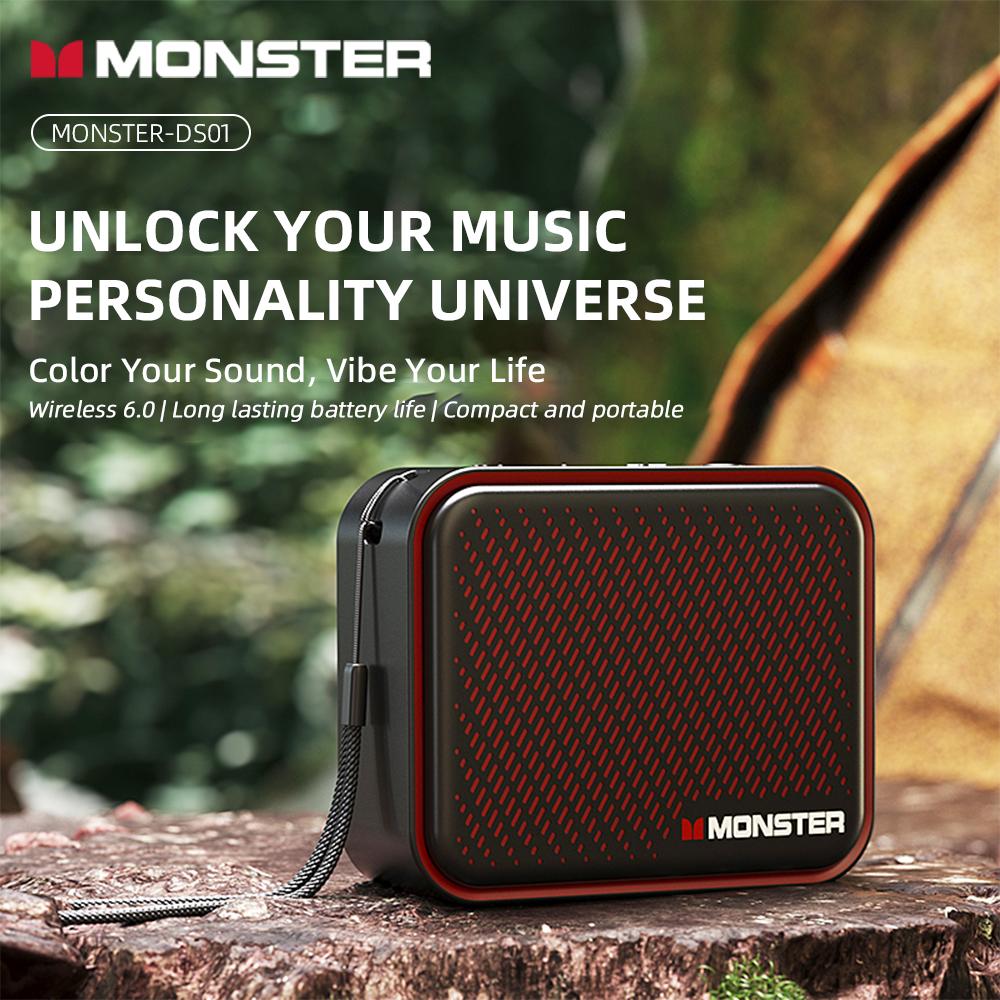 Monster DS01 Outdoor Portable Wireless Speaker BT V6.0 IP67 Waterproof 1500mAh High Fidelity Mini Subwoofer Acoustics