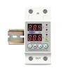 Din Rail Dual Display Adjustable Over Voltage Current And Under Voltage Protective Device Protector Relay 40A 63A 80A 220V 230V