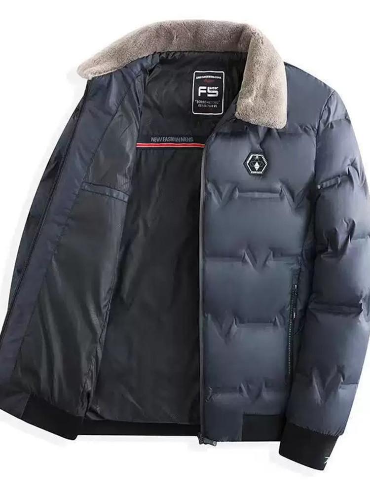Winter Fashion Trend Solid Color Thick Warm Cotton Jacket For Men's Casual Loose Sports Windproof High-Quality Plus Size Jacket