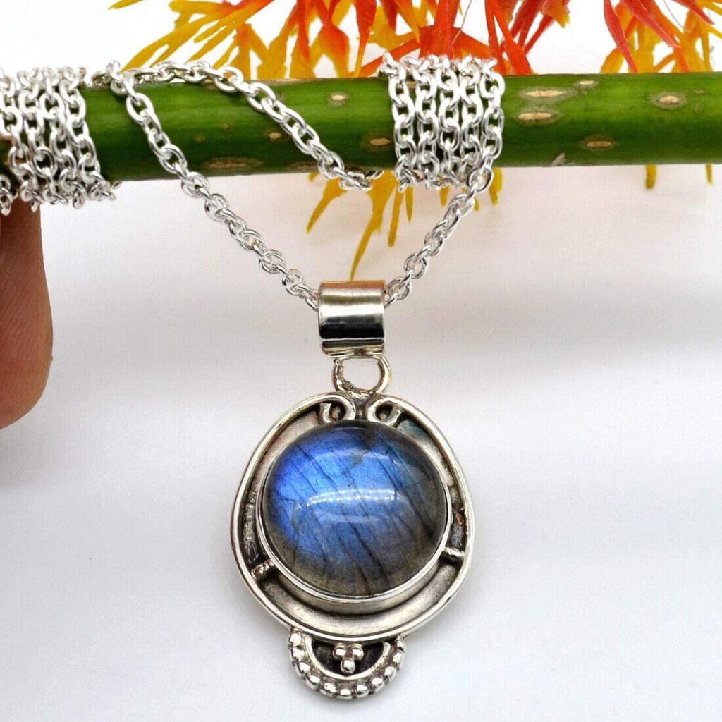 925 Silber Halskette, Labradorit Halskette, Designer Halskette, Boho Schmuck, Geschenk für Sie, handgefertigter Schmuck, Silberkette, Geburtstagsgeschenk