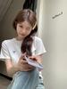 Women's 2025 Korean Style Bowknot Embroidered Slim Fit T-Shirt, Short Sleeve, Round Neck