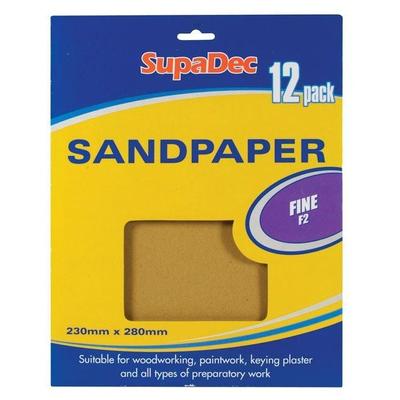 General Purpose Sandpaper - Fine (Pack Of 12)