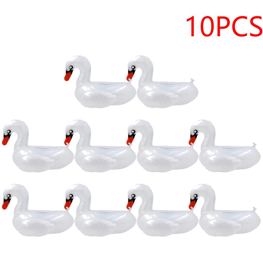 5-20PCS Swan Beverage Glass Holder PVC Cartoon Swan Cup Cushion Portable Water Inflatable Coasters for Holiday Birthday Party