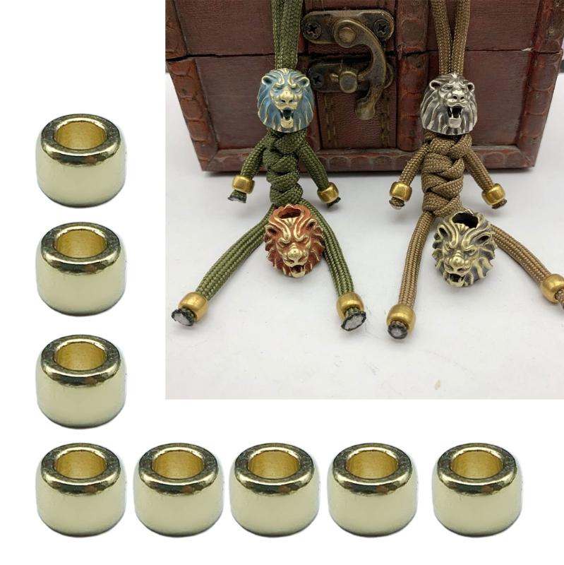 Balení 20 měděných izolačních mosazných korálků Příslušenství Kulaté/Čtvercové Korálky na šňůrku Paracord pro DIY výrobu šperků