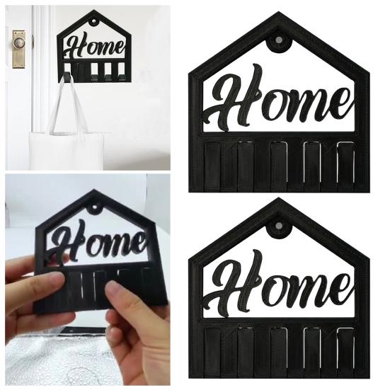 Key Storage Rack with 5 Hooks Strong Load-bearing Rust Resistant Wall Mount Key Organizer Hanger Decorative Key Holder