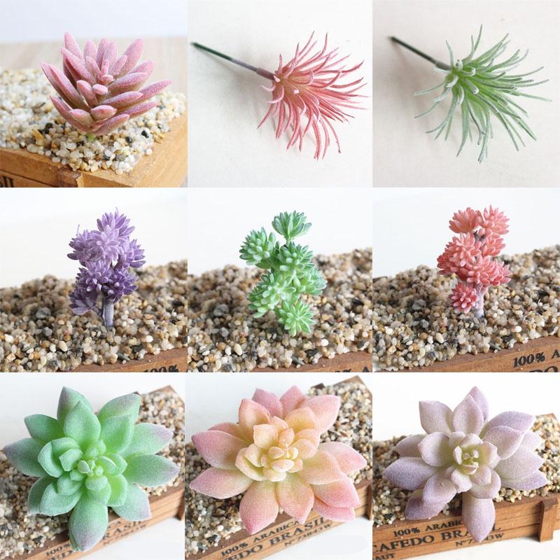 Artificial Succulents Mini Plant Fake Diy Home Office Desk Garden Decor Floral