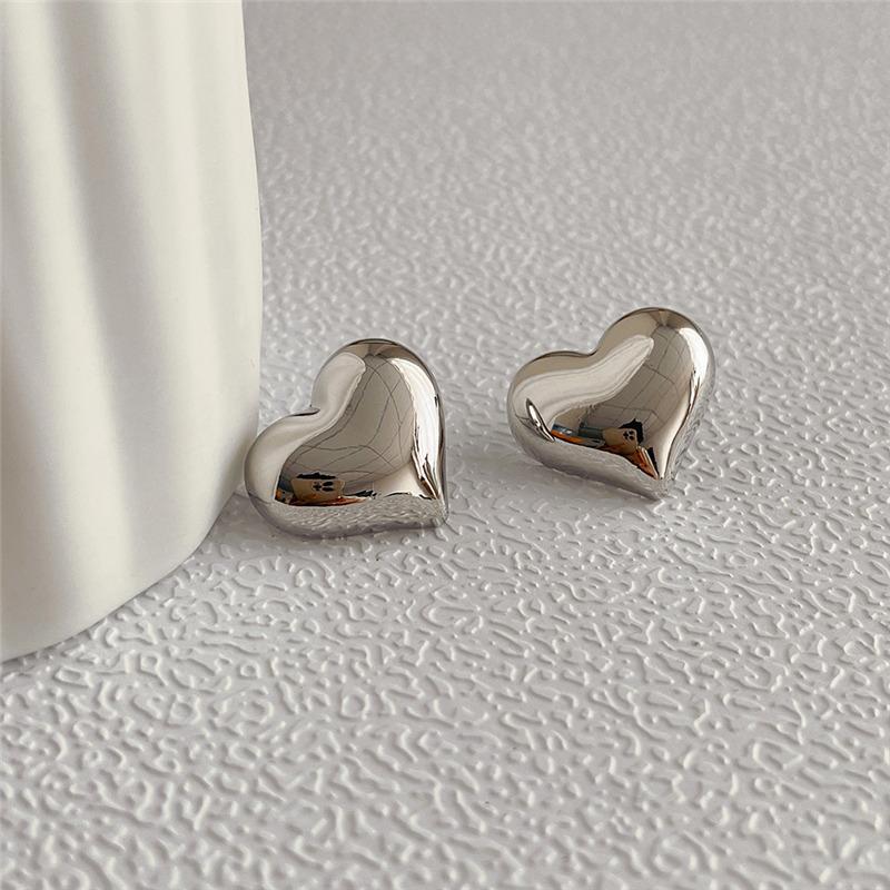 European Style Punk Fashion Geometric Half Metal Big Ball Round Stud Earrings for Women Girls Party Accessories
