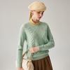 Zhaojun Women's 2025 A/W 100% Cashmere Crew Neck Cable Knit Pullover