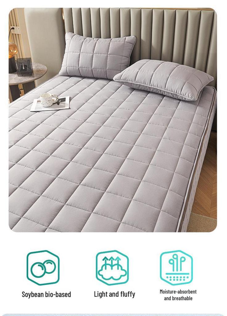 Premium Zippered Quilted Mattress Protector - Dustproof Six-Sided Fitted Sheet Cover