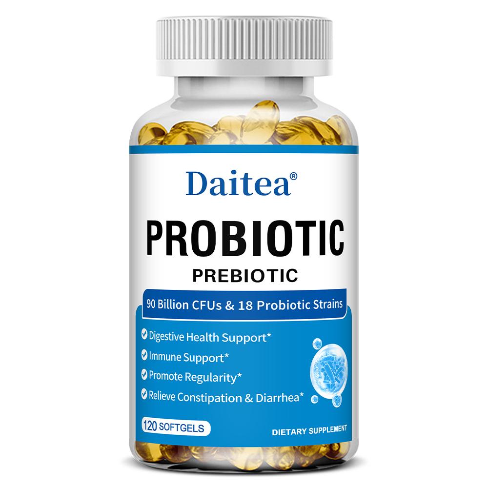 Probiotic 90 Billion Cfus Dietary Supplement, With Prebiotic, 18 Probiotic Strains 120 Capsules