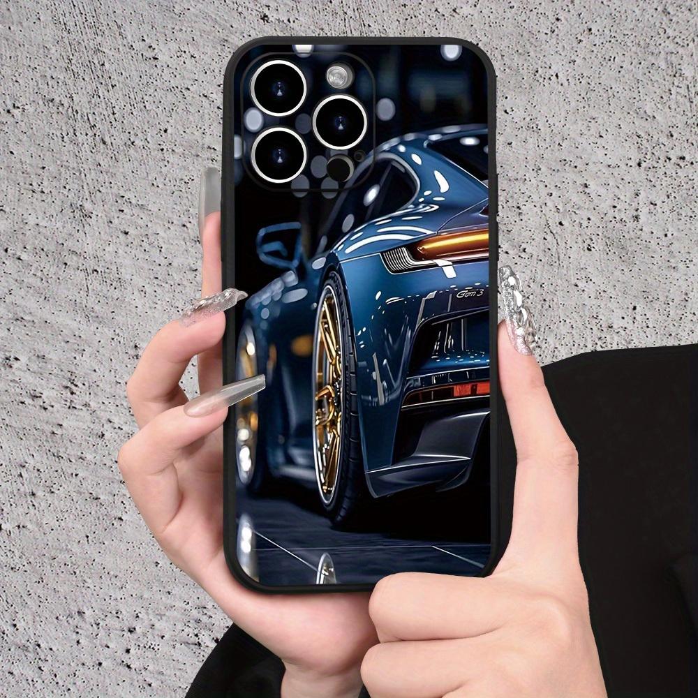 Cool Blue Sports Car Pattern Phone Case Suitable for iPhone 17 16 15 14 13 12 11Pro/Max/Plus Anti Drop and Shockproof Back Cover