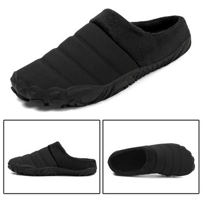 New Men Warm Cotton Slippers Winter Home Plush Shoes Waterproof Couple Thick Sole Warm Fur Slides Outdoor BareFoot Casual Shoes