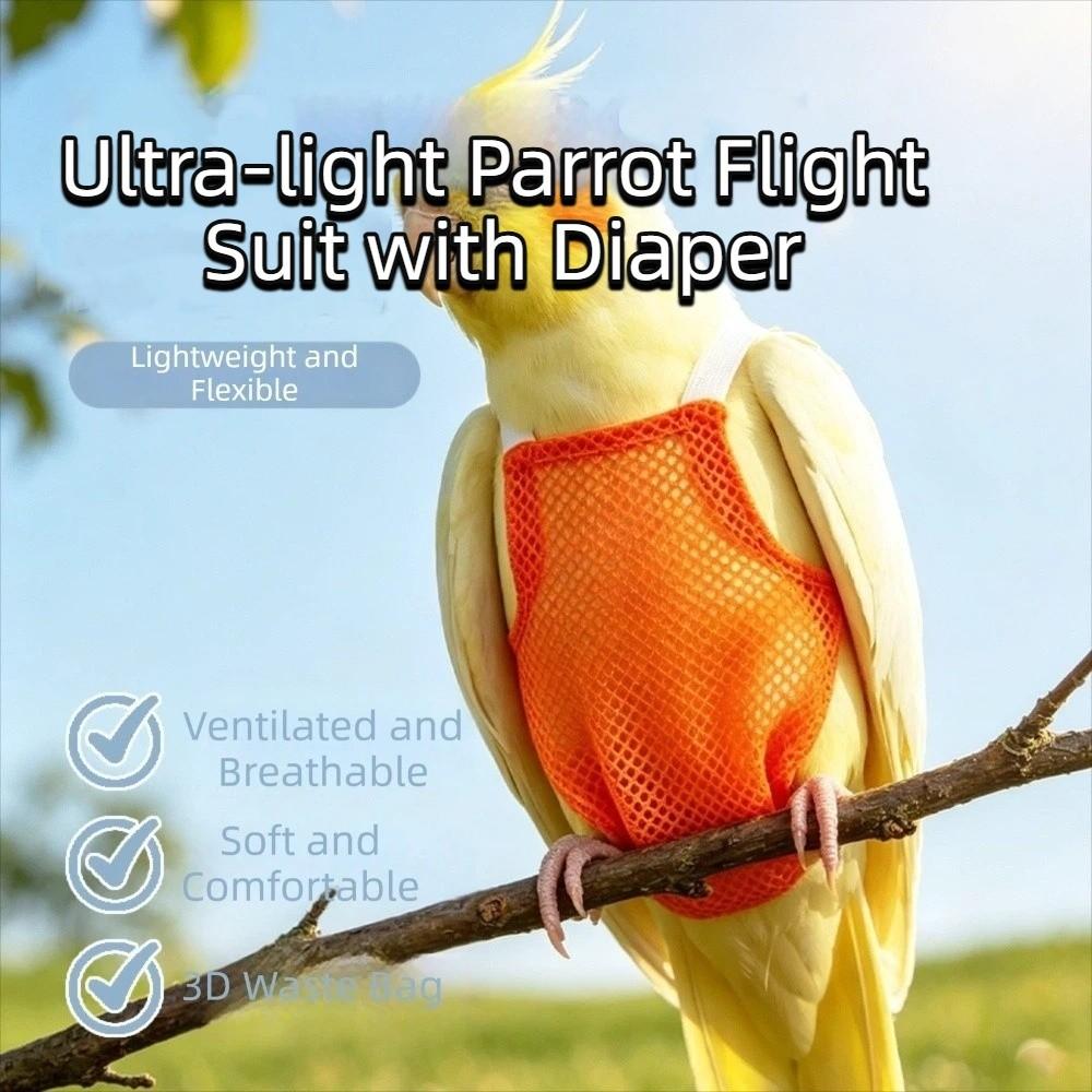 Leak-Proof Parrot Diaper Vest Breathable Parrot Flying Clothing Bird Flight Suit  Bird Training