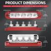 DaierTek Bus Bar 12V Power Distribution Block with Cover 5 X 1/4" Studs Terminal Block Max 150A 48VDC Positive Negative for Auto