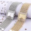 Simple Square Gold Ladies Watch Fashion Classic Alloy Diamond Bracelet Ladies Watch Gold Silver Diamond Scale Dial Quartz Reloje