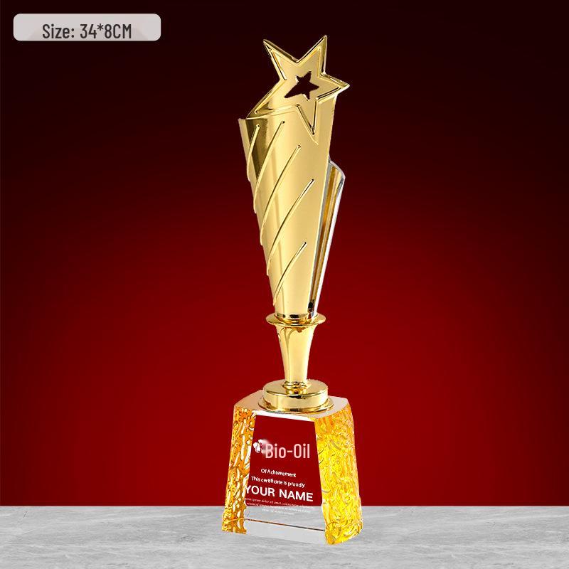 Gold, Silber, Bronze Sternburst Verdrehte Säule Trophäe - Firmen Gedenkpreis