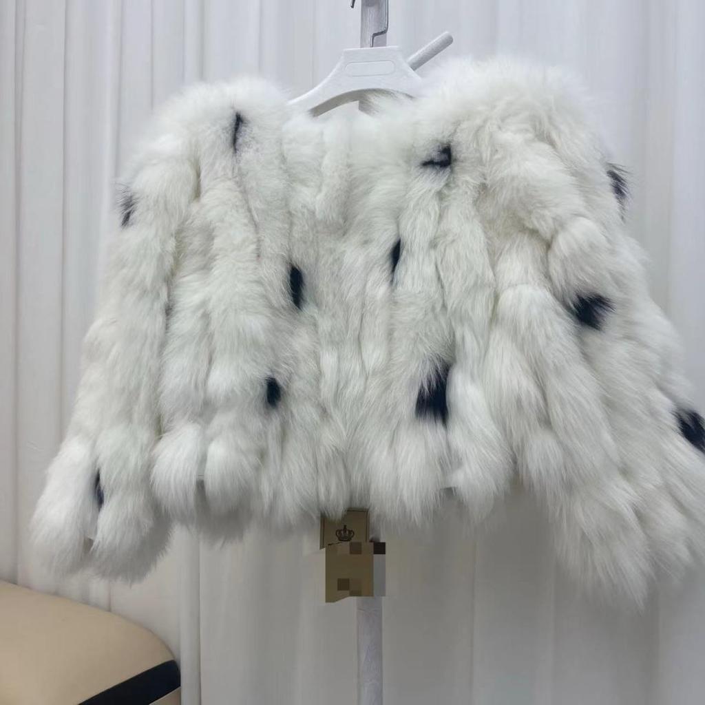 Real Fox Fur Coat for Women Autumn and Winter Warm Real Fur Coat Short Style Fur Versatile Young Tops