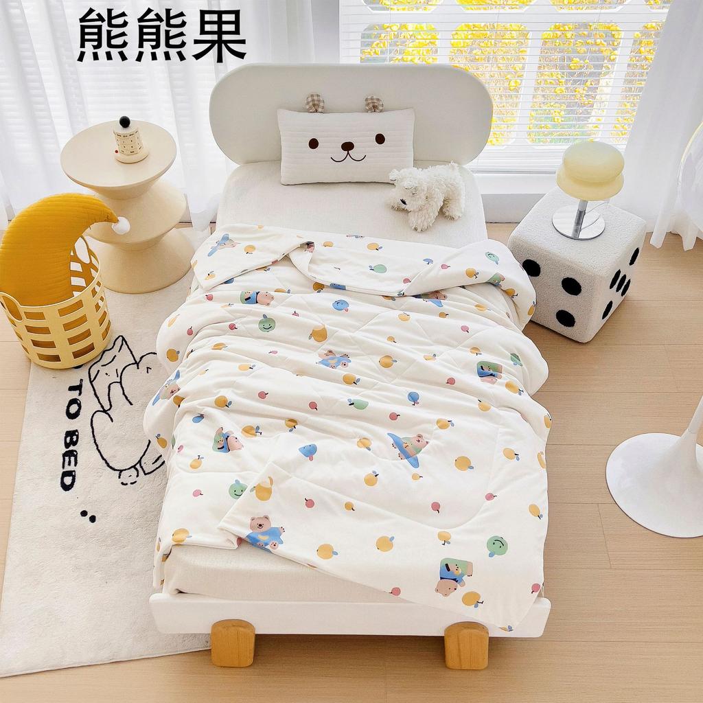 2024 New Children's Summer Quilt Knitted Cotton Summer Quilt Kindergarten Duvet Ice Cream Summer Quilt Airable Cover