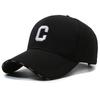 Módní klobouk muži a ženy nový prodyšný korejský příliv venkovní baseballová čepice písmena výšivka velké C stínění proti slunci schodiště tkanina kachna jazyková čepice