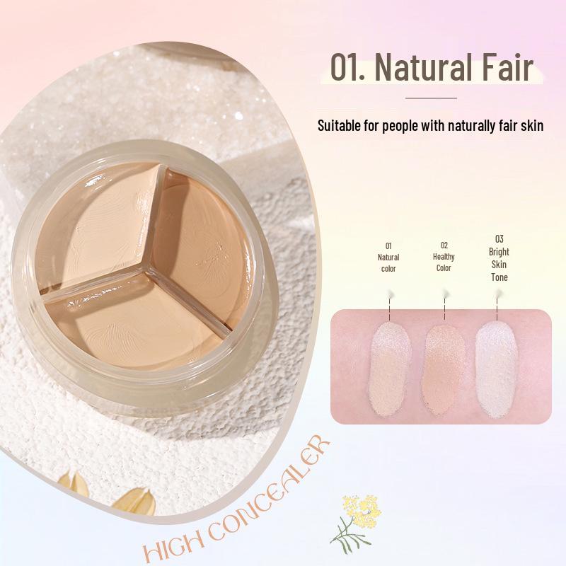 NOVO Hydrating Triple-Tone Concealer Palette for Acne Scars and Blemishes