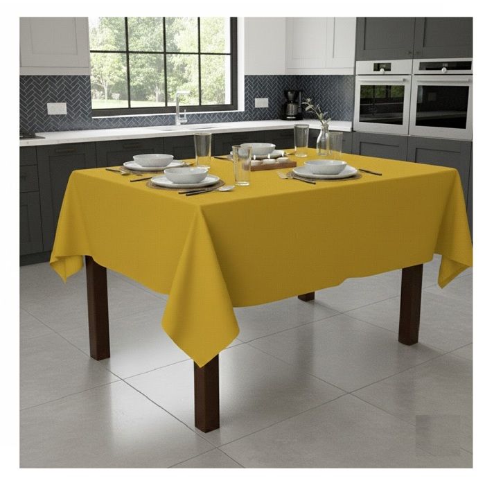 Essential Polyester Tablecloth 150 X 300 Cm Yellow