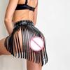 Women Sexy Body Harness Belt Tassels Short Leather Skirt Waistband Leather Lingerie  Bondage Punk Gothic Fetish Clothing