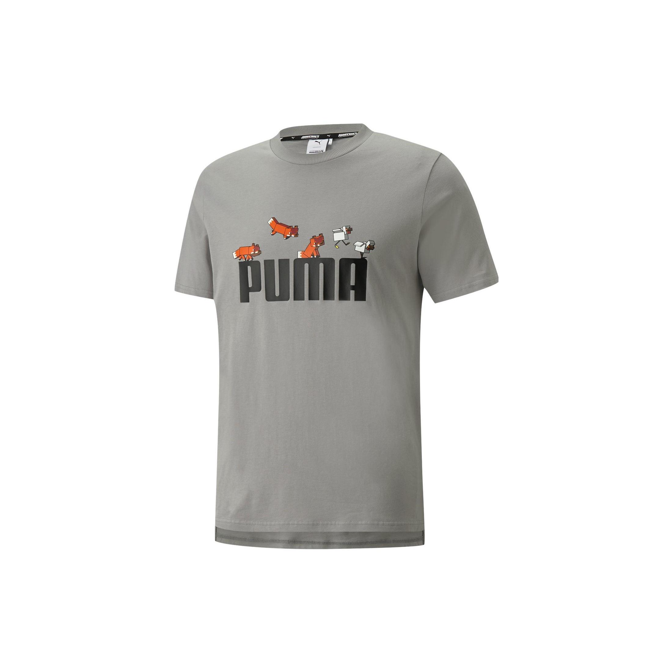 PUMA X Minecraft Graphic Tee Grey Men s 534374-76 XS