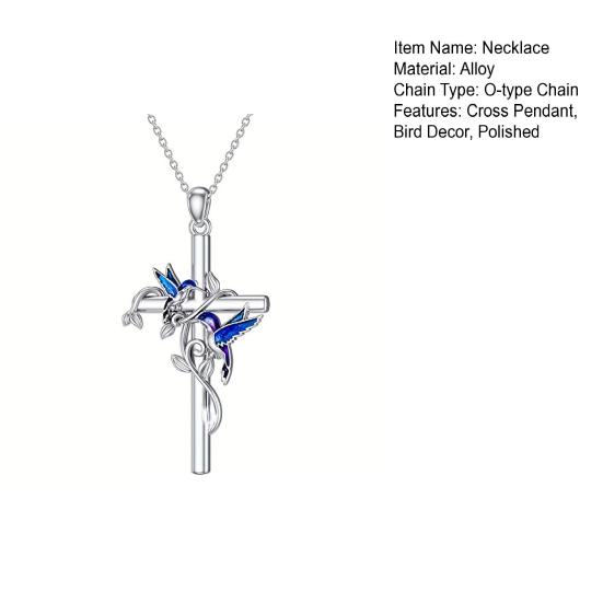 Woemn Necklace with Bird Pendant Thick Hollow Chain Alloy Neck Jewelry Daily Wear Keepsake Gift Lightweight Adult Clavicle Necklace