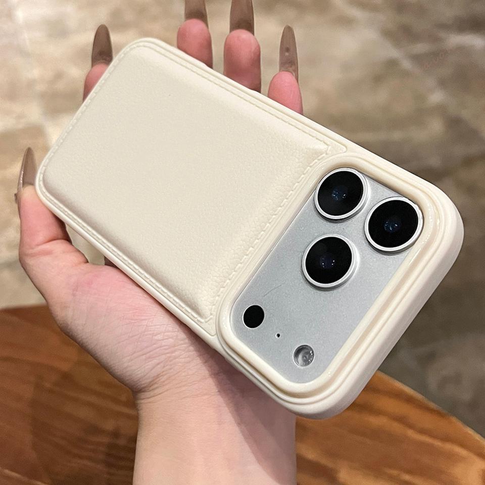 Leather Silicone Phone Case for iPhone 17 Air 11 12 13 14 15 16 17 Pro Max Plus 12 13 Mini Candy Soft Shockproof Protector Cover