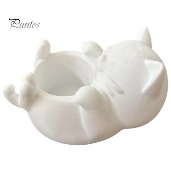 Bedroom Vanity Organizer 3D Fortune Cat Desk Storage Box, Cute Money Jewelry Multi-functional Slot for Rings, Mini Planter Home Decor Figurine,