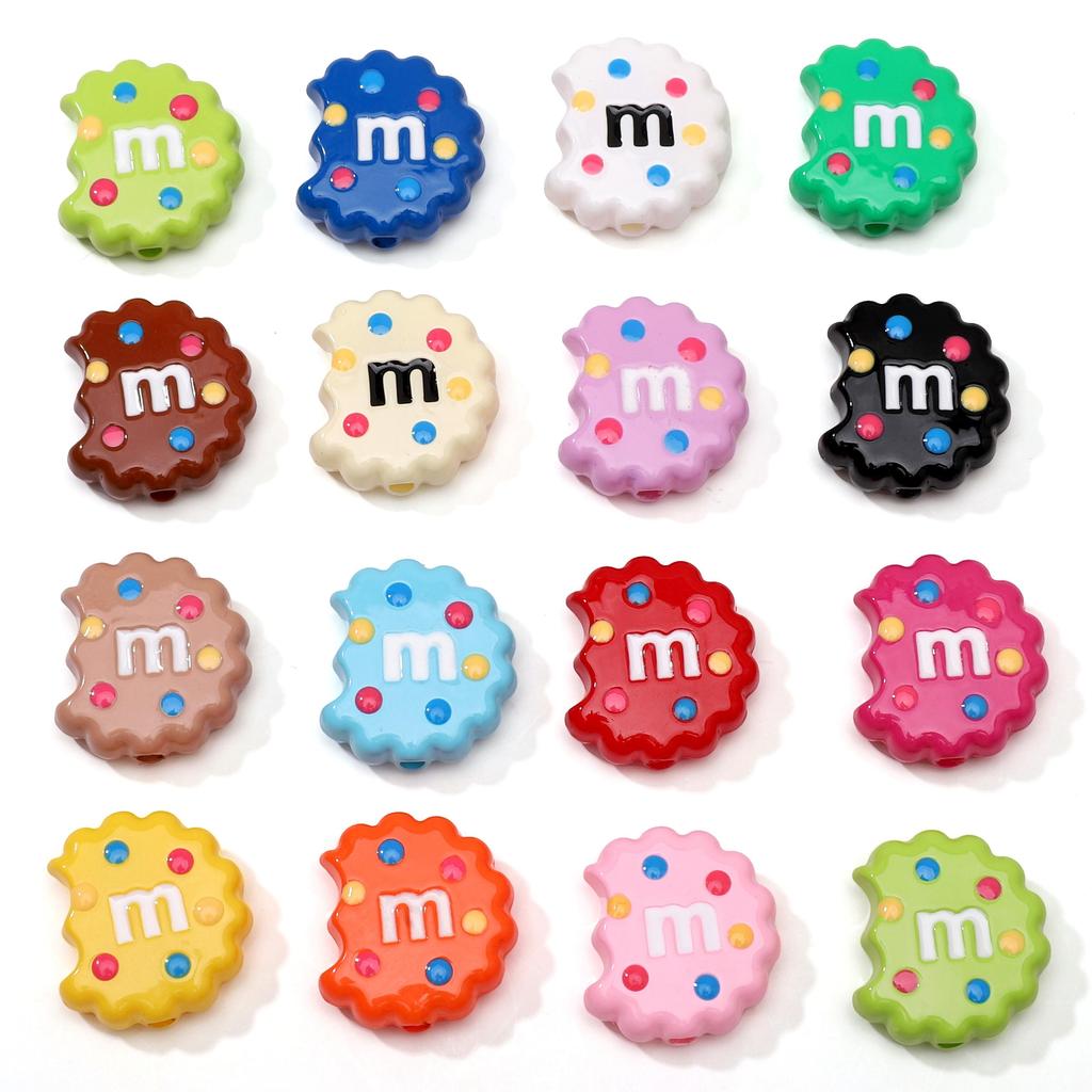 Doppelseitige Keks-Anhänger Emaille M Drip Design für DIY Schmuck 2 oder 10 Stück