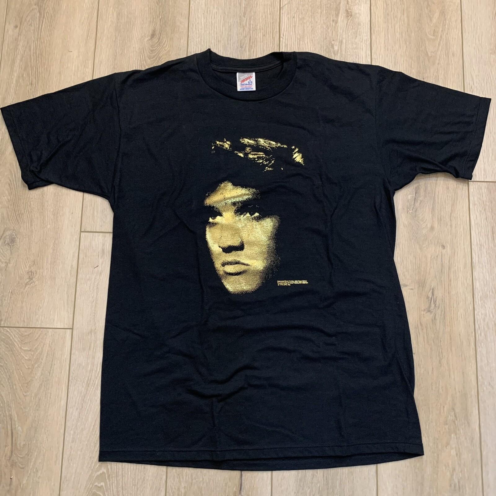 Rare VTG Elvis Presley Taking Care of Business TCB 1995 Gold Foil T Shirt 90s L S