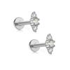 2 Pezzi Orecchino Piercing Minimalista in Acciaio Inossidabile con Opale per Donna Raffinati Piccoli Borchie a Corona Orecchino Cartilagine Gioielli per il Corpo Regalo