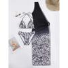New Sexy Women's Leopard Print Three Piece Swimsuit Concealing Swimsuit Beach Top Beach Skirt