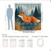 Cute Fox Woodland Nature Shower Curtain Waterproof Polyester Bathroom Decor Art Print Forest Animal Curtain