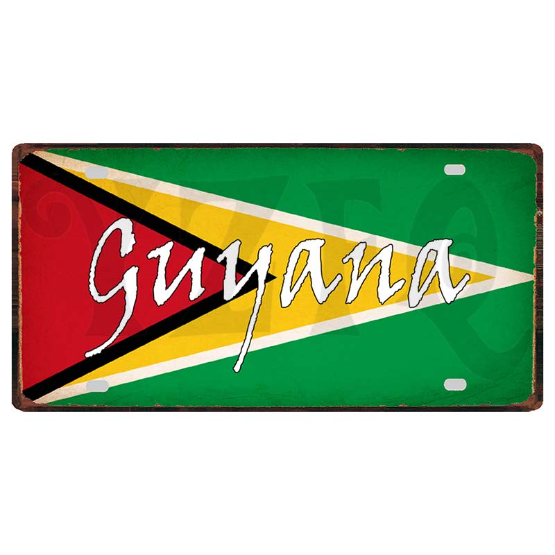 YZFQCuba Jemen Haiti Bahamas Uruguay Nationalflagga Metall Vintage Resesouvenir Väggbutik Hem Konstdekor 30X15CM DC-1416B