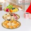 3 Layer Cake Stand Fruit Plate Tray Metal Cupcake Display Tower Decorative Gold Round Cake Display Stand Birthday Party Wedding