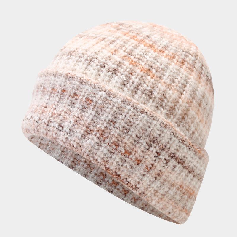 Women S Vintage Tie Dye Knit Hat Warm Ear Protection Winter Beanie