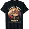 Moose Antlers Vintage Sunset Souvenir Tignish Prince Edward Island Canada T-Shirt for Men Women Kids Black