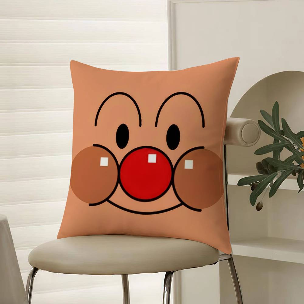 Klassischer Anime-Anpanman-Kissenbezug für bequemes Sofa oder Bett. Seidig-elegant mit unsichtbarem Reißverschluss. Dekorativer Kissenbezug.