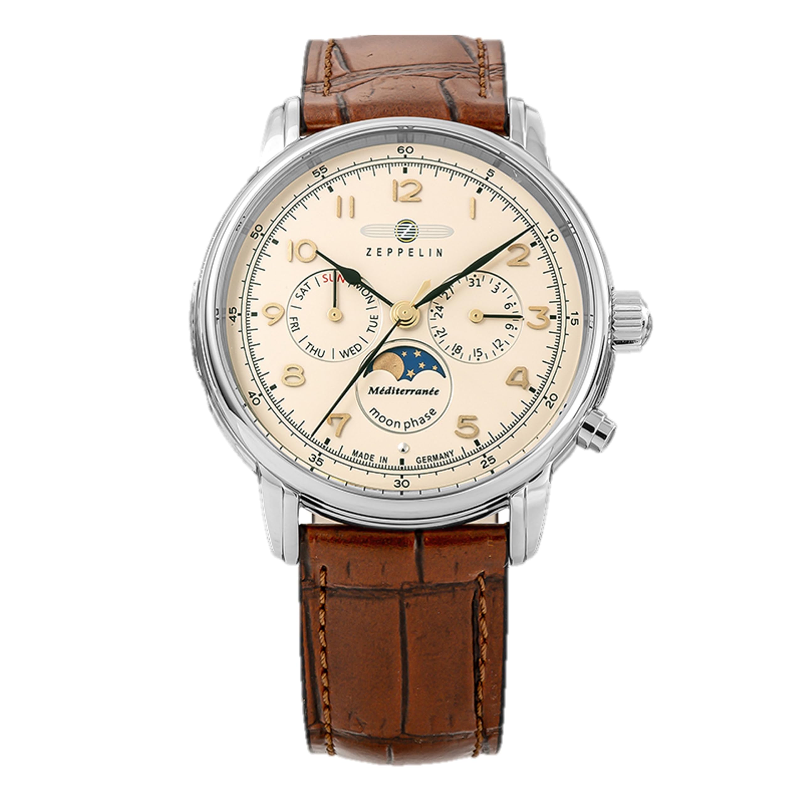 

Meditrainee Day Date Moon Phase Brown [Цеппелін] 9636-5 для чоловіків [Елемент]
