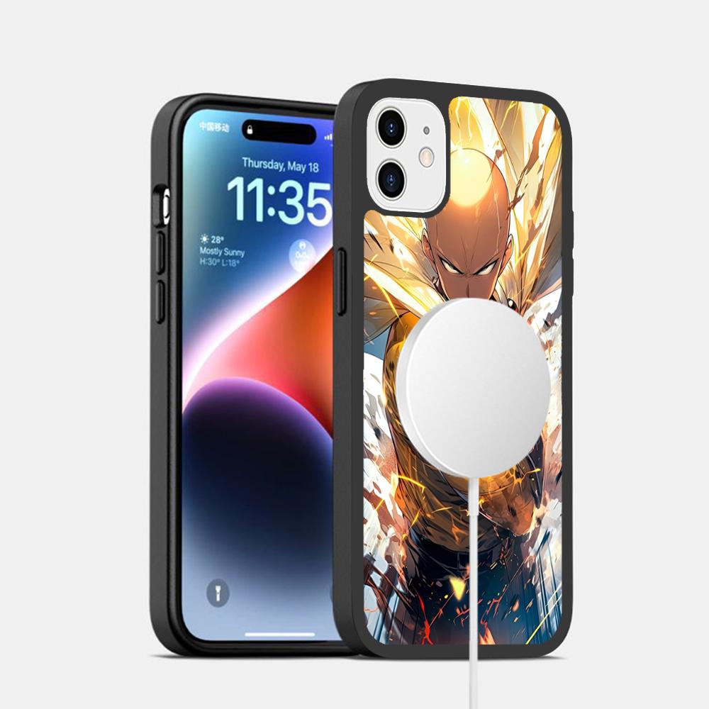 ONE PUNCH-MAN Phone Case Magnetic Case For IPhone 16 14 13 12 11 15 Pro Max Plus For Magsafe Wireless Charge Cover