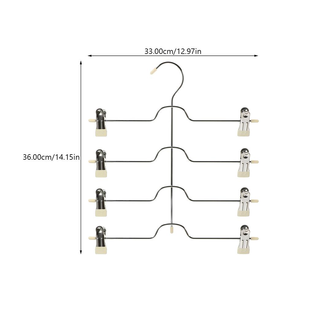 Multi Layers Metal Trouser Rack Rubber Clips Saving Hanger Home Closet Organizer Pants Skirts Socks