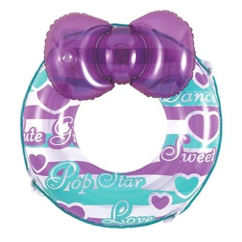 Livlight Tokyo Rosoku Inflatable Swim Ring 100cm Clear Rainbow Hibiscus ST Mark Approved Float