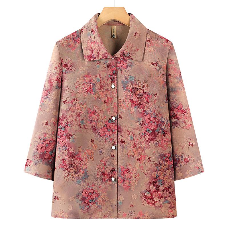 

Summer Wear for Mature Women: Shirts, Mother’s Sets, Three-Quarter Sleeve Tops, Grandma Style 3XL (115-130 lbs)