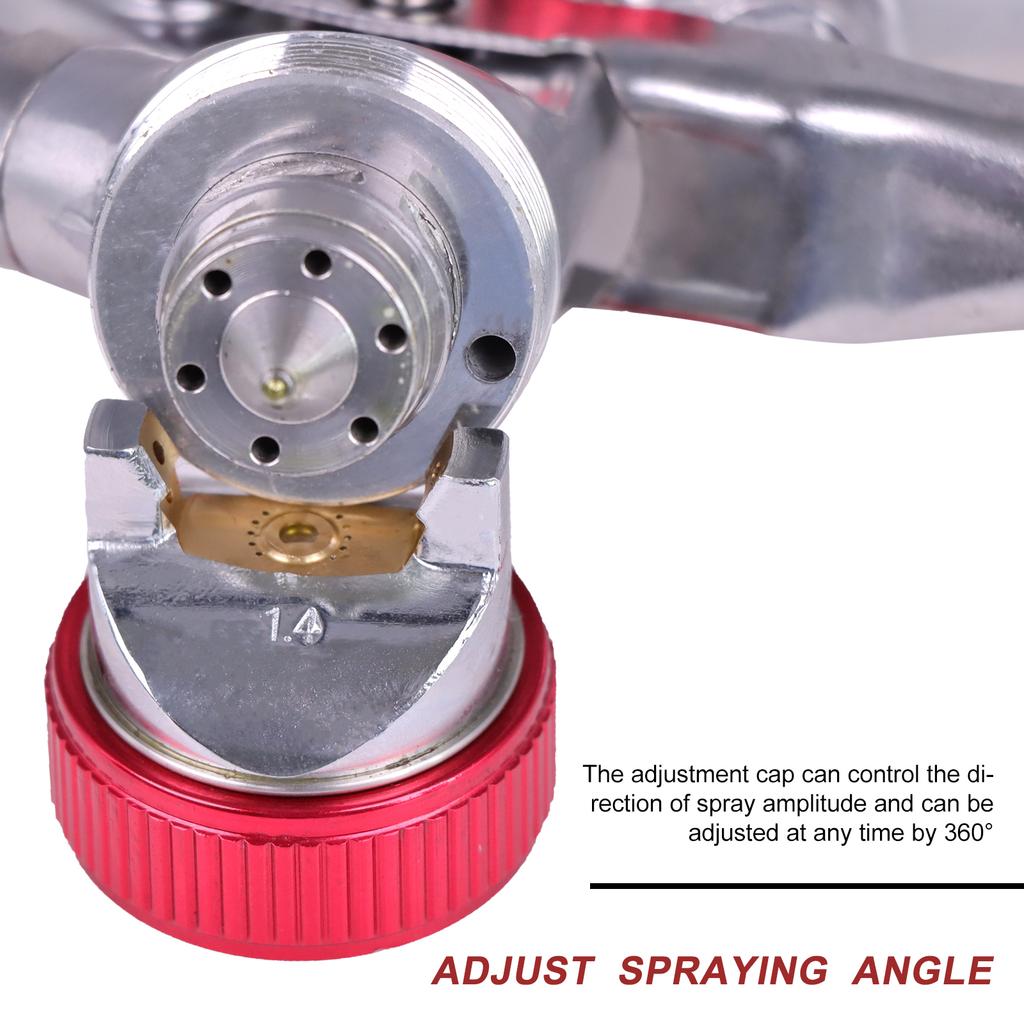 Professional HVLP Air Spray Gun Paint Sprayer 1000ML Gravity Feed Airbrush Kit For Car Furniture Painting - Red H827