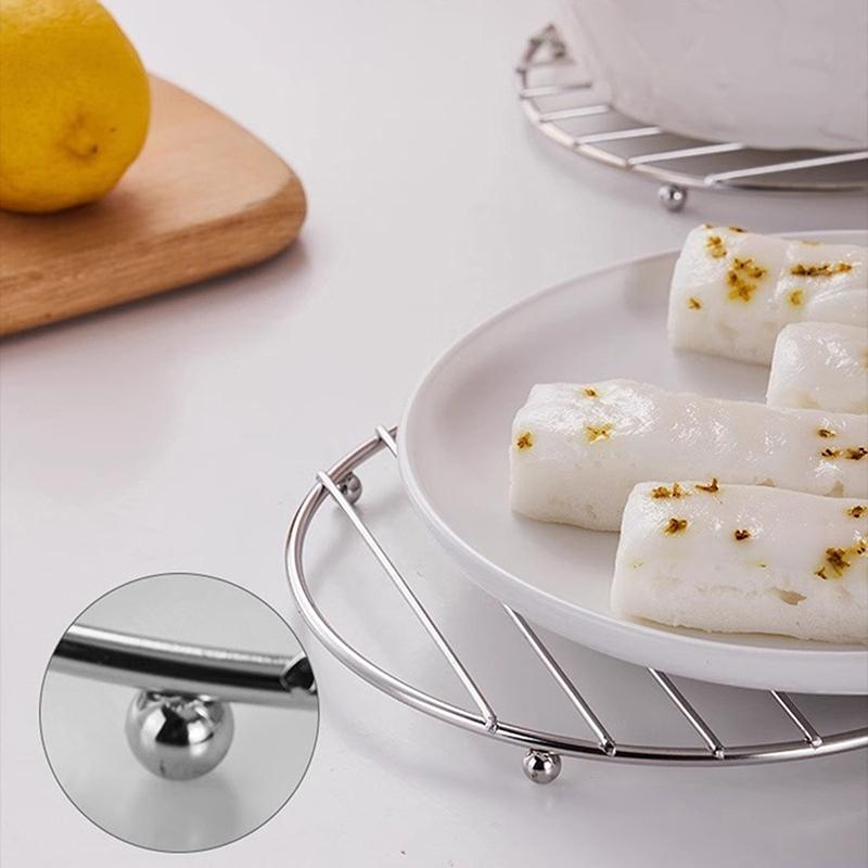 Stainless Steel Round Square Placemat Pan Pot Mat Holder Stand  Placemats Cookware Mats Drink Coasters Kitchen Tools Placemat