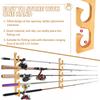 2 Sets Wood Fishing Rod Holder Wall Mounted Fishing Poles Rack Holds Up to 10 Rods for Garage Wall Ceiling Rod Display Rack Tool